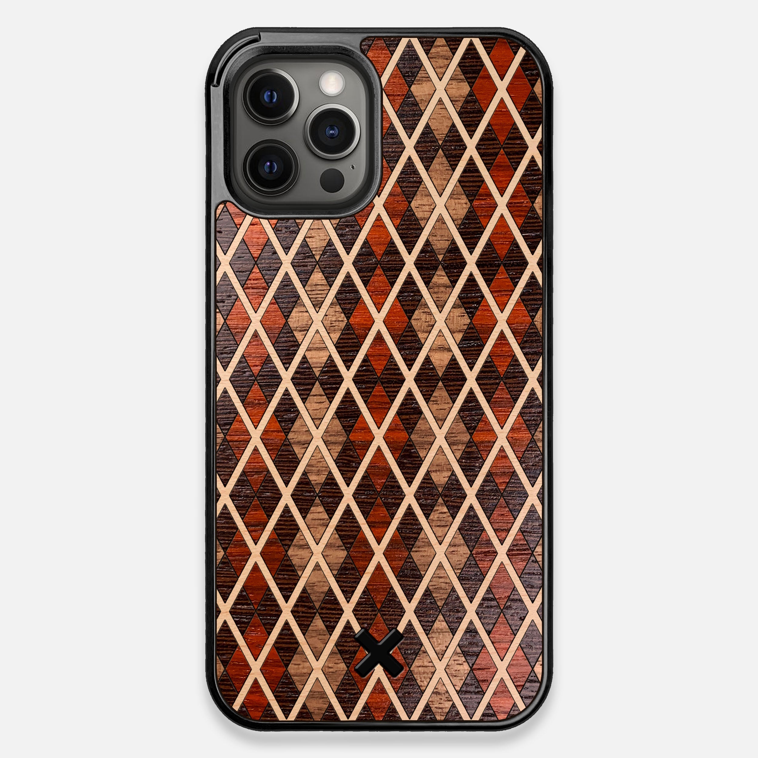 TPU/PC Sides of the Argyle Wood iPhone 12 Pro Max Case by Keyway Designs