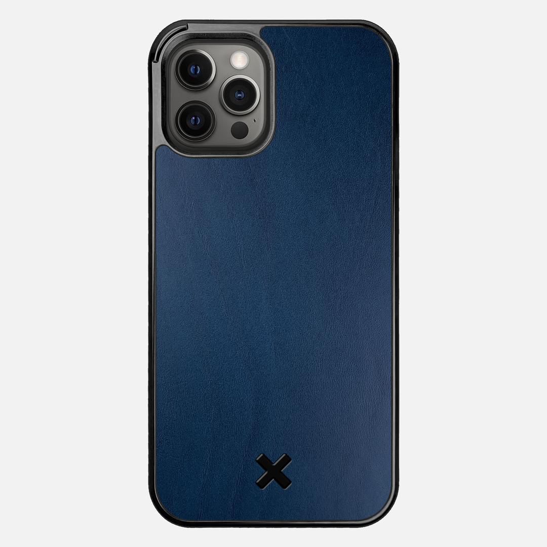 Midnight Leather Case for the Apple iPhone 12 Pro Max featuring a Genuine Leather backer with the Keyway X Mark#Phone Model_iPhone 12 Pro Max