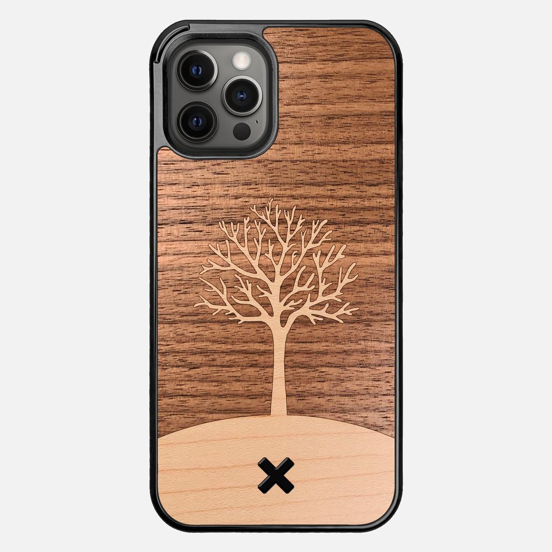 Tree of Life Case for the Apple iPhone 12 Pro Max featuring a Maple and Walnut Wood backer with the Keyway X Mark#Phone Model_iPhone 12 Pro Max