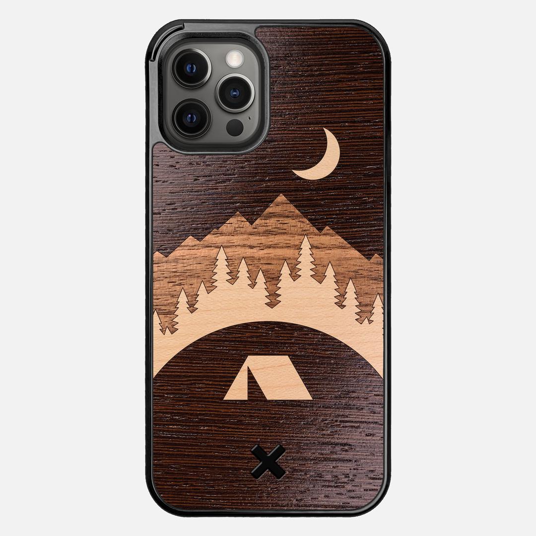 Woodland Case for the Apple iPhone 12 Pro Max featuring a Wenge, Maple, and Walnut Wood backer with the Keyway X Mark#Phone Model_iPhone 12 Pro Max
