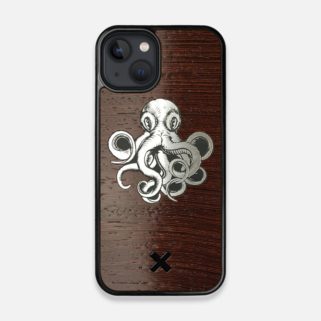 Front view of the Prize Kraken Wenge Wood iPhone 13 Case by Keyway Designs