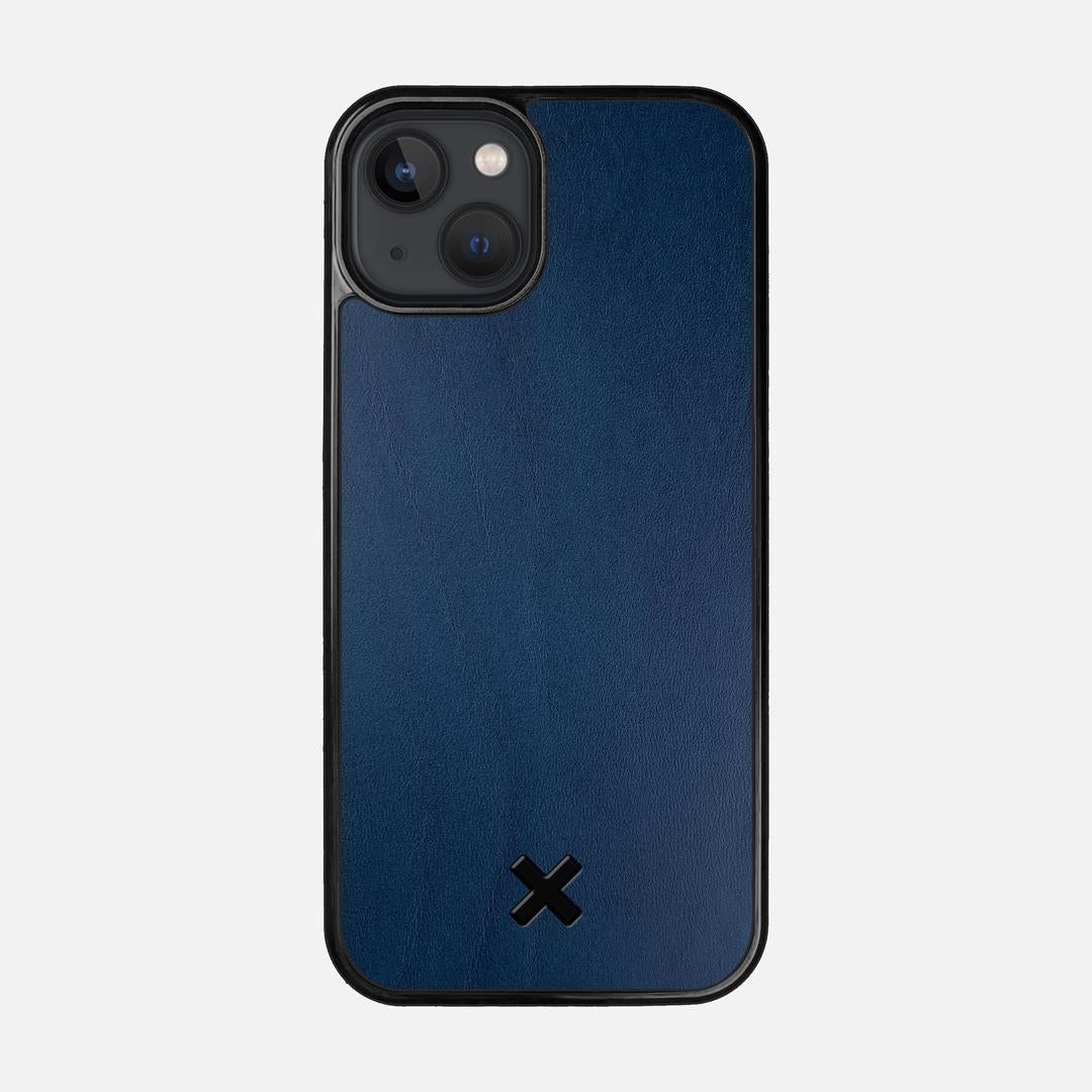 Midnight Leather Case for the Apple iPhone 13 featuring a Genuine Leather backer with the Keyway X Mark#Phone Model_iPhone 13