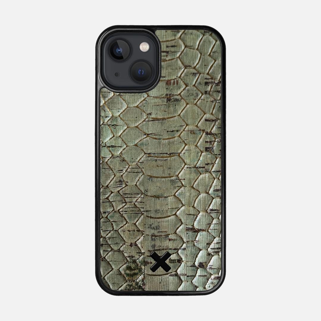 Python Cork Case for the Apple iPhone 13 featuring a Genuine Cork backer with the Keyway X Mark#Phone Model_iPhone 13