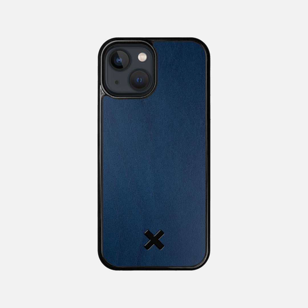 Midnight Leather Case for the Apple iPhone 13 Mini featuring a Genuine Leather backer with the Keyway X Mark#Phone Model_iPhone 13 Mini