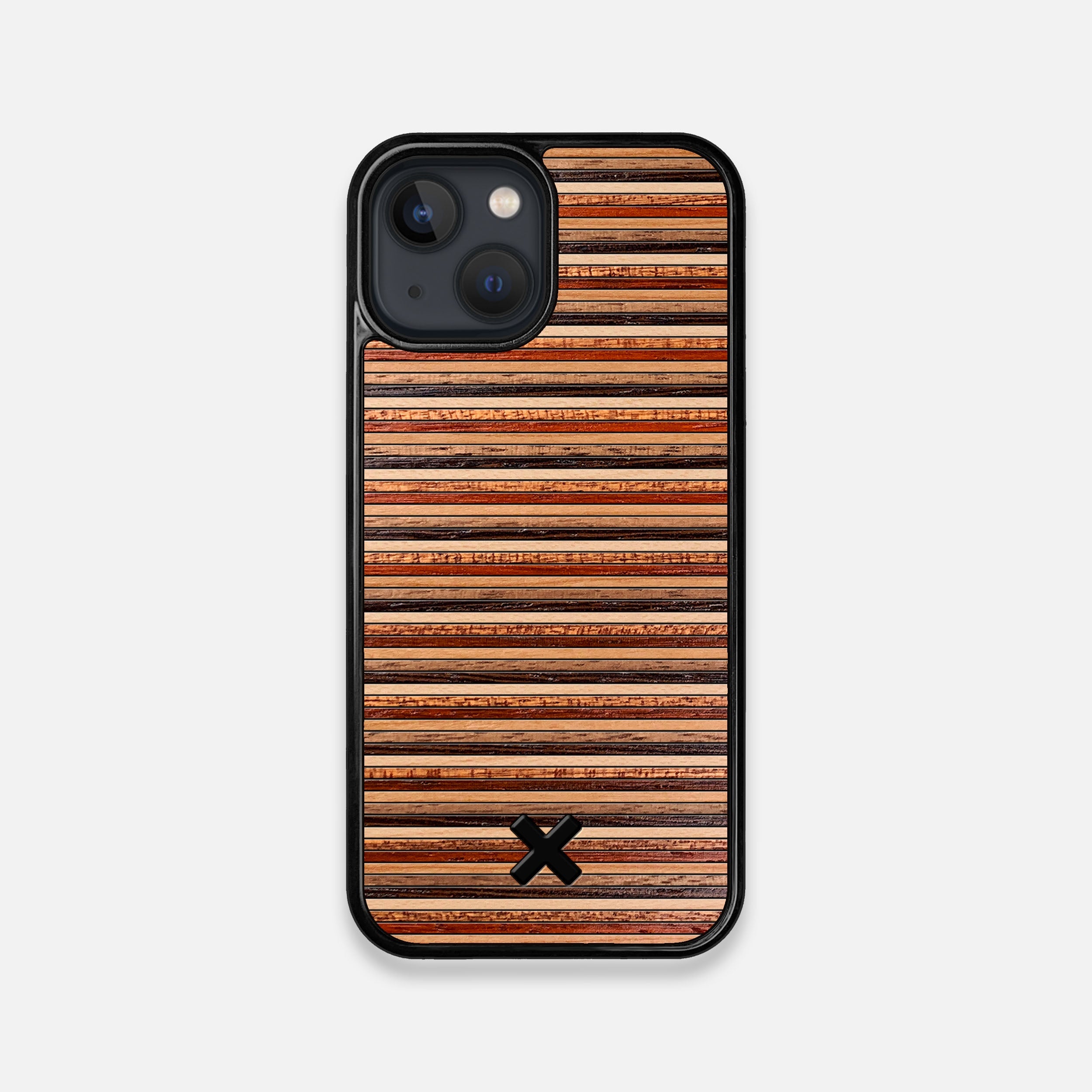 Front view of the Strata Wood iPhone 13 Mini Case by Keyway Designs