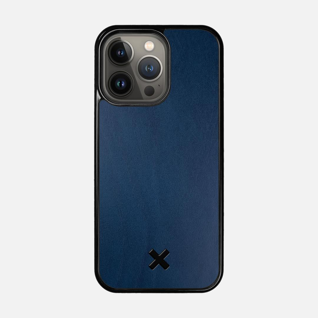 Midnight Leather Case for the Apple iPhone 13 Pro featuring a Genuine Leather backer with the Keyway X Mark#Phone Model_iPhone 13 Pro