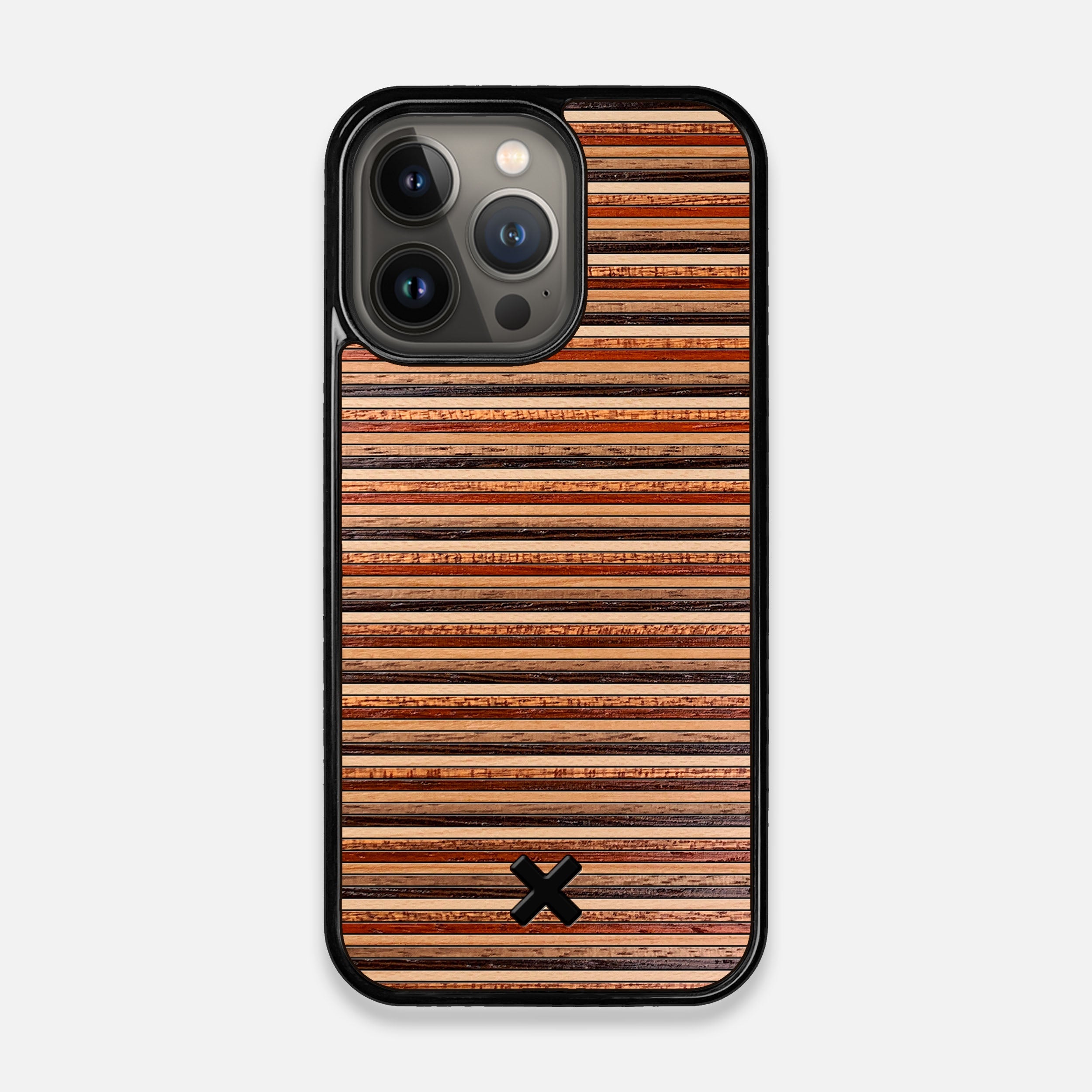 Front view of the Strata Wood iPhone 13 Pro Case by Keyway Designs