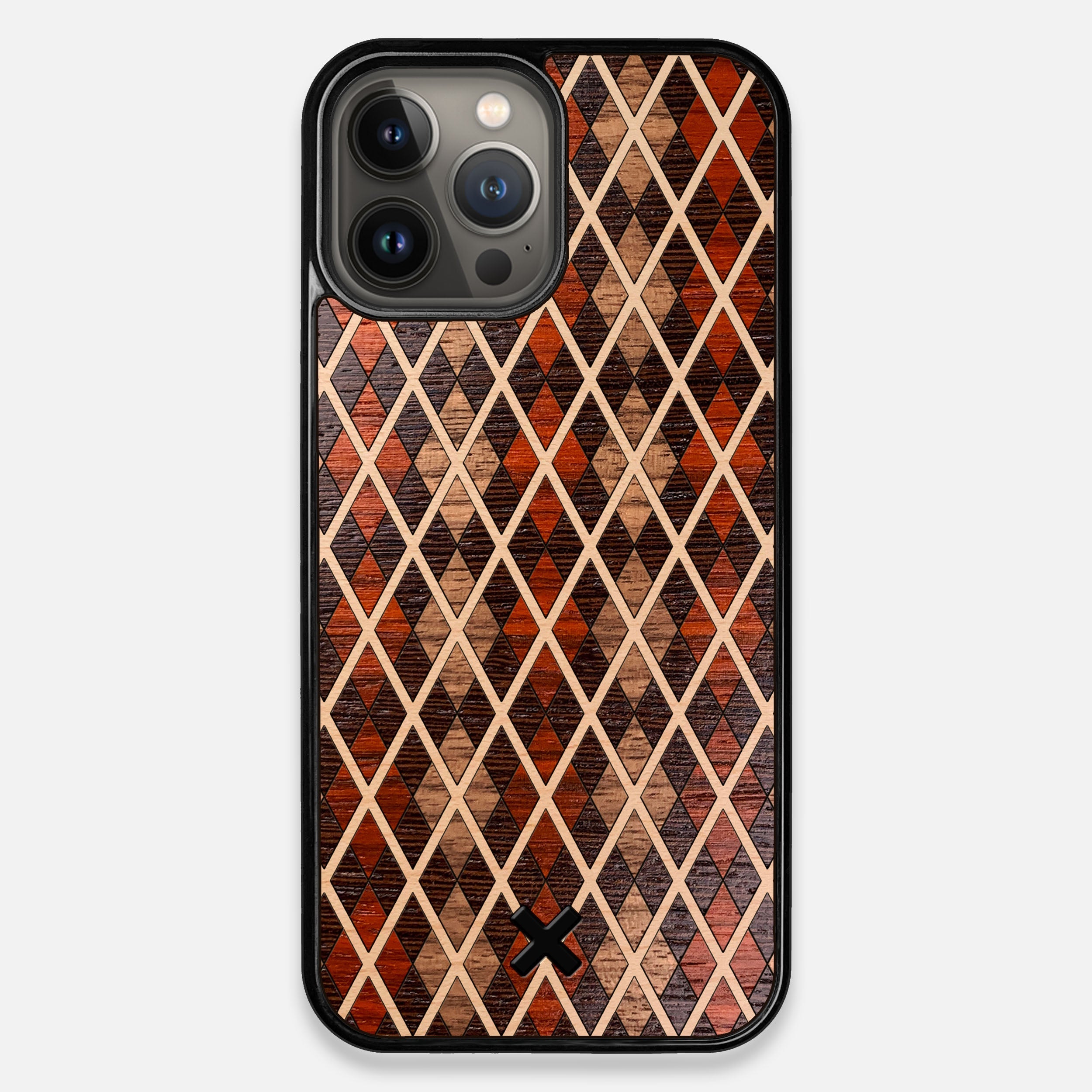 TPU/PC Sides of the Argyle Wood iPhone 13 Pro Max Case by Keyway Designs