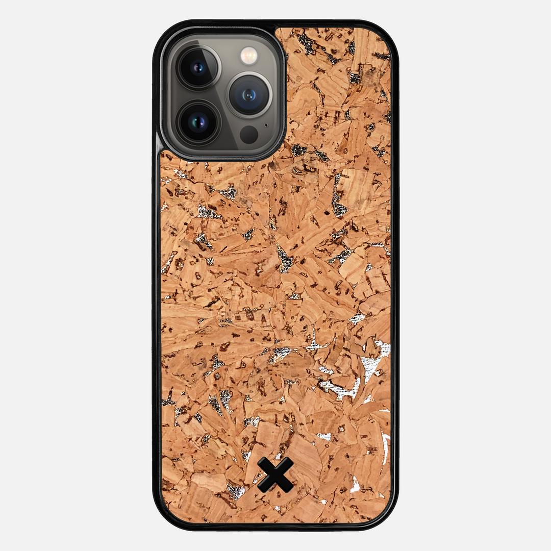 Silver Cork Case for the Apple iPhone 13 Pro Max featuring a Genuine Cork backer with the Keyway X Mark#Phone Model_iPhone 13 Pro Max