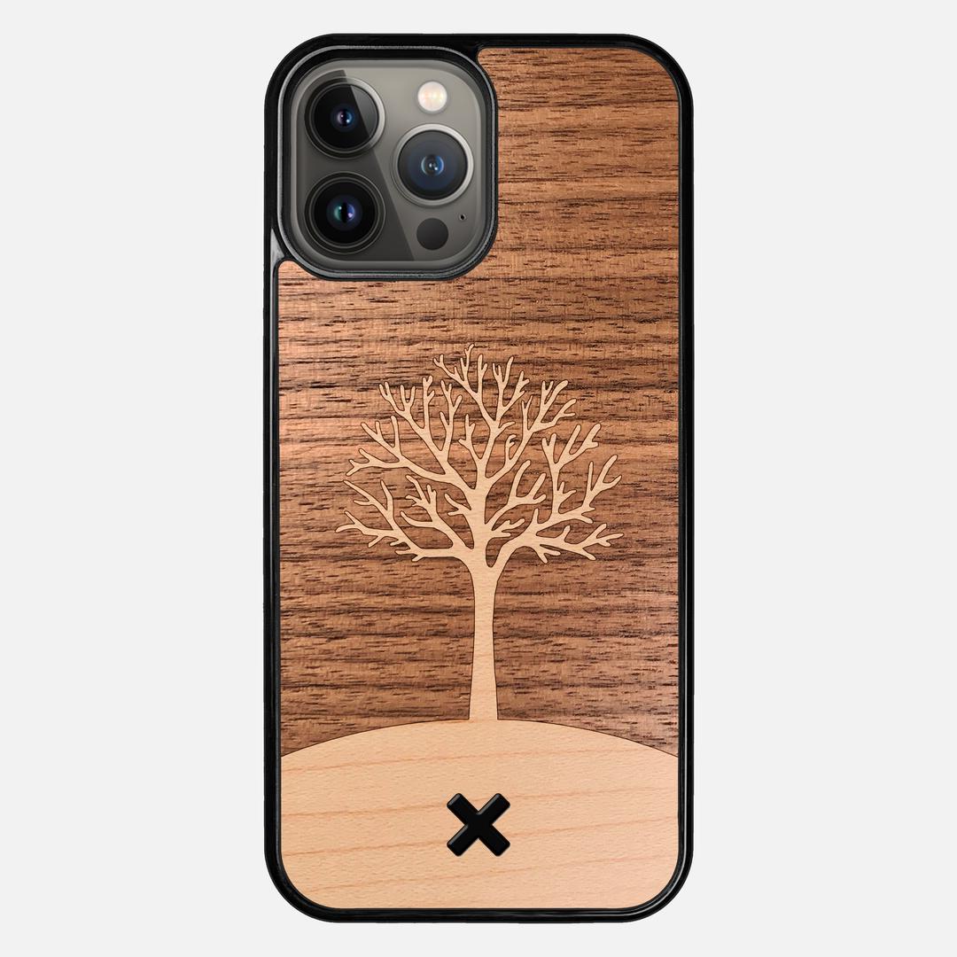 Tree of Life Case for the Apple iPhone 13 Pro Max featuring a Maple and Walnut Wood backer with the Keyway X Mark#Phone Model_iPhone 13 Pro Max