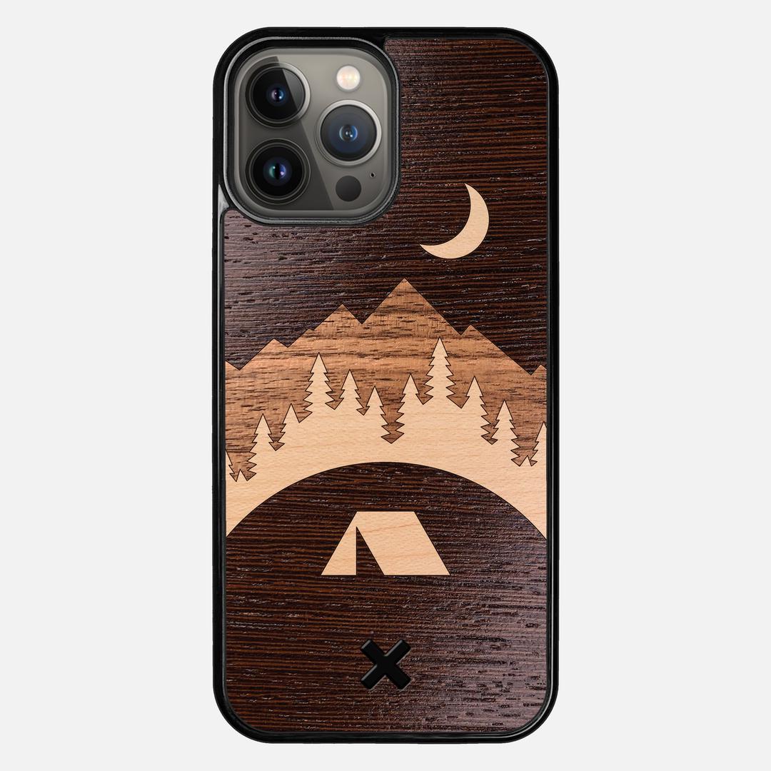 Woodland Case for the Apple iPhone 13 Pro Max featuring a Wenge, Maple, and Walnut Wood backer with the Keyway X Mark#Phone Model_iPhone 13 Pro Max
