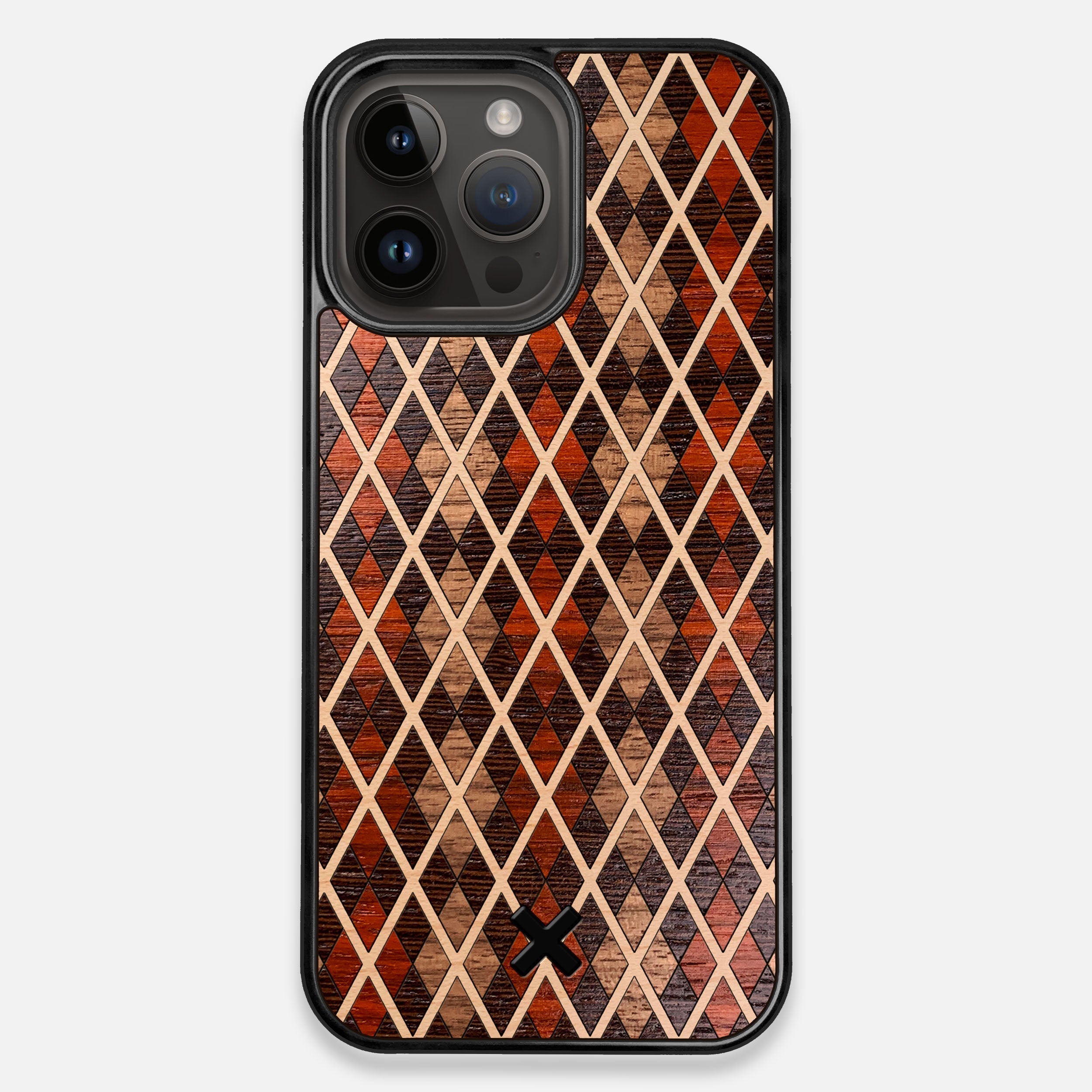 TPU/PC Sides of the Argyle Wood iPhone 15 Pro Max MagSafe Case by Keyway Designs