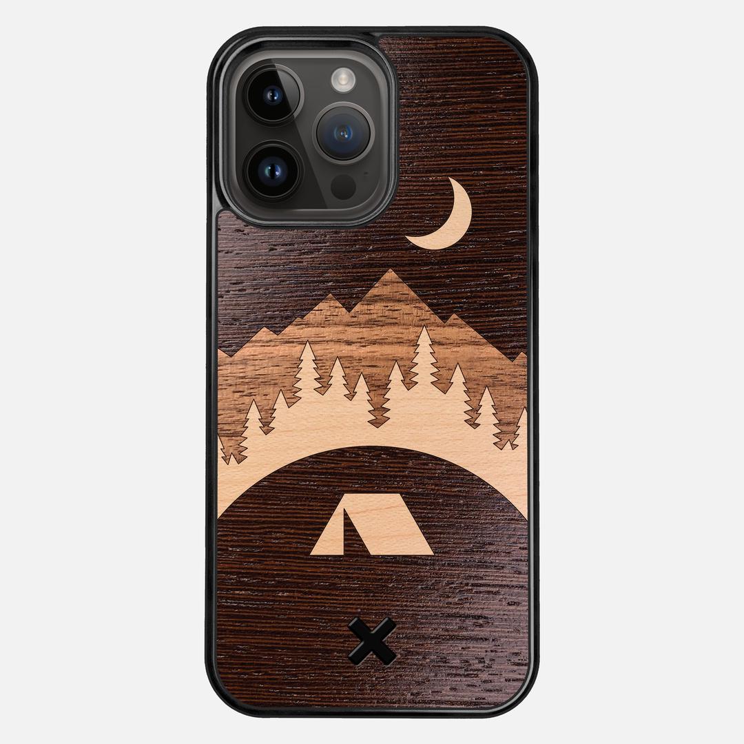 Woodland Case for the Apple iPhone 14 Pro Max featuring a Wenge, Maple, and Walnut Wood backer with the Keyway X Mark#Phone Model_iPhone 14 Pro Max