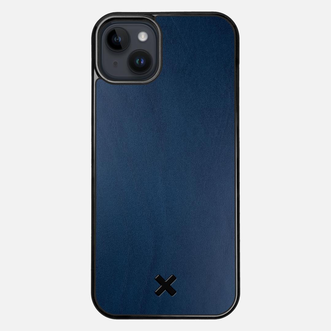 Midnight Leather Case for the Apple iPhone 15 Plus featuring a Genuine Leather backer with the Keyway X Mark#Phone Model_iPhone 15 Plus