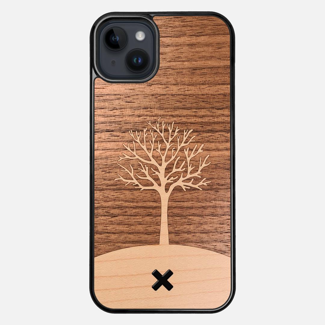 Tree of Life Case for the Apple iPhone 15 Plus featuring a Maple and Walnut Wood backer with the Keyway X Mark#Phone Model_iPhone 15 Plus