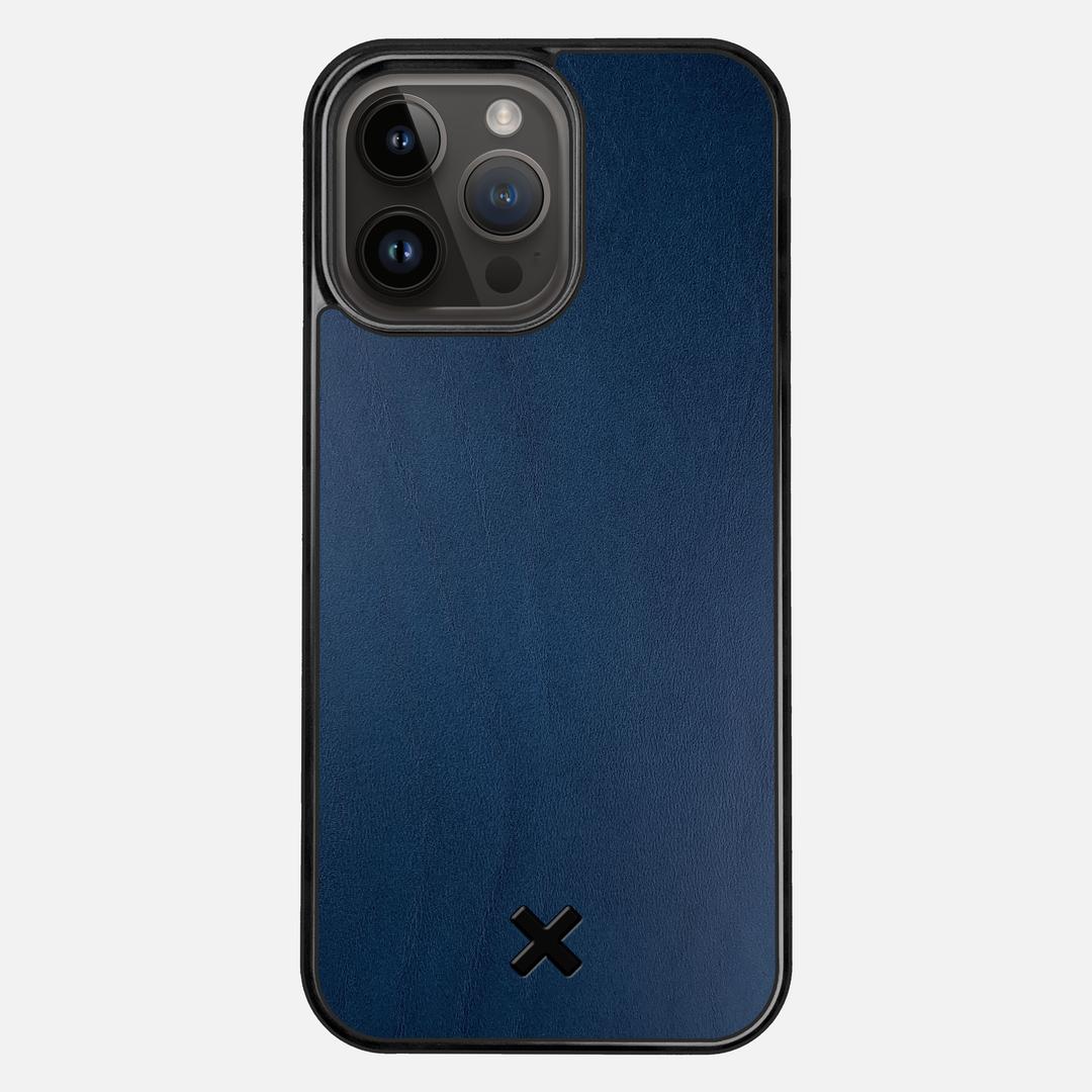 Midnight Leather Case for the Apple iPhone 15 Pro Max featuring a Genuine Leather backer with the Keyway X Mark#Phone Model_iPhone 15 Pro Max