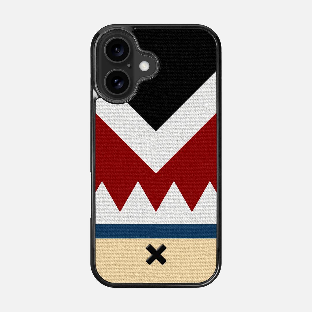 Cove Case for the Apple iPhone 16 featuring a UV Printed Cotton Canvas backer with the Keyway X Mark#Phone Model_iPhone 16