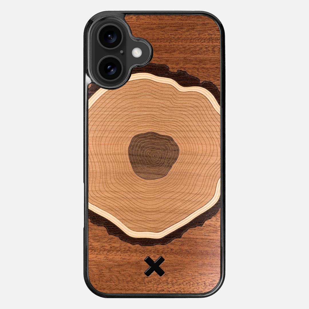 Arbor Case for the Apple iPhone 16 Plus featuring a Sapele, Wenge, Maple, Cherry, and Walnut Wood backer with the Keyway X Mark#Phone Model_iPhone 16 Plus