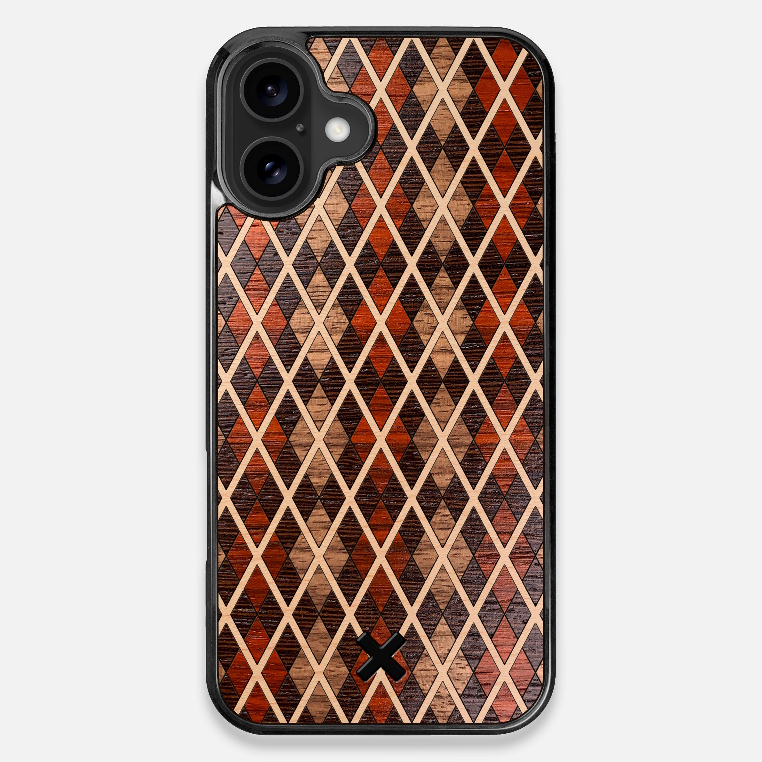 TPU/PC Sides of the Argyle Wood iPhone 16 Plus MagSafe Case by Keyway Designs