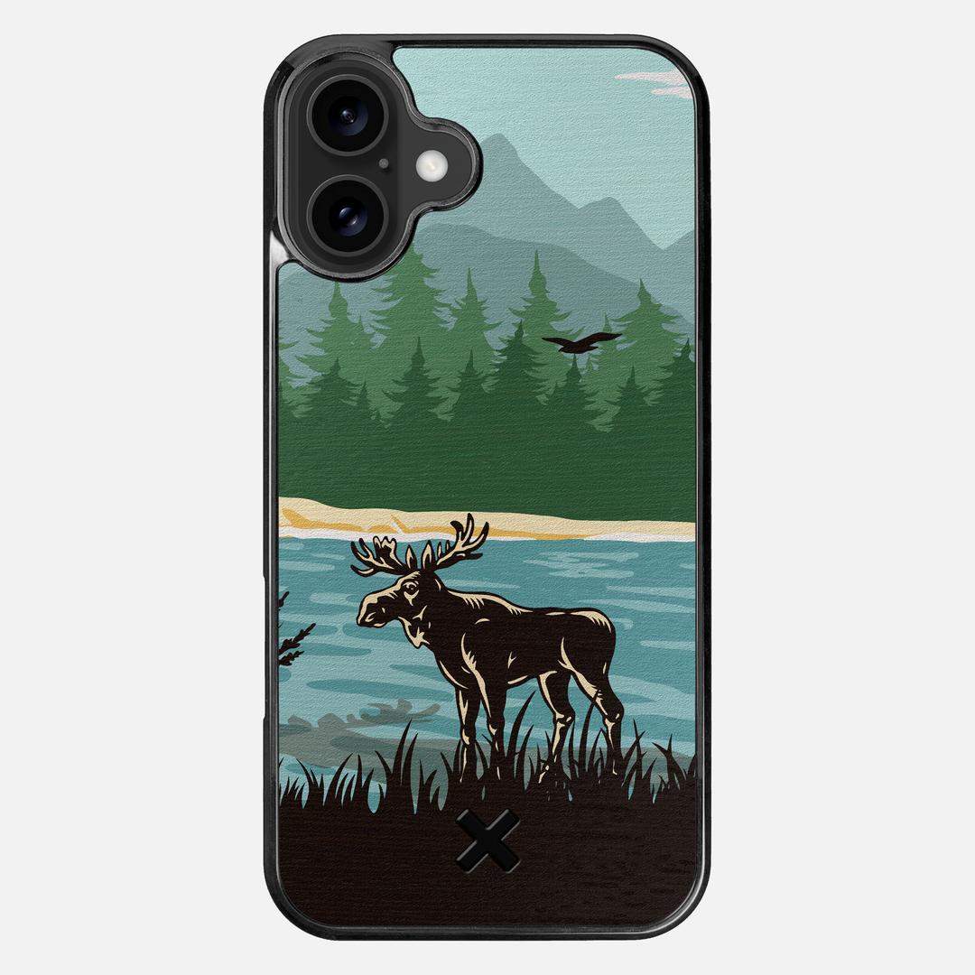 Moose Tracks Case for the Apple iPhone 16 Plus featuring a UV Printed Wenge Wood backer with the Keyway X Mark#Phone Model_iPhone 16 Plus