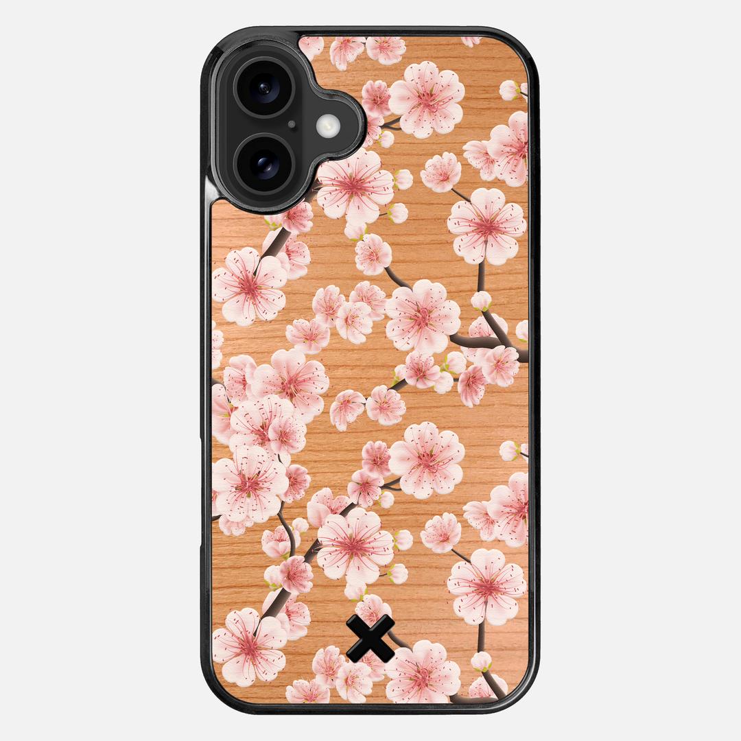 Sakura Case for the Apple iPhone 16 Plus featuring a UV Printed Cherry Wood backer with the Keyway X Mark#Phone Model_iPhone 16 Plus