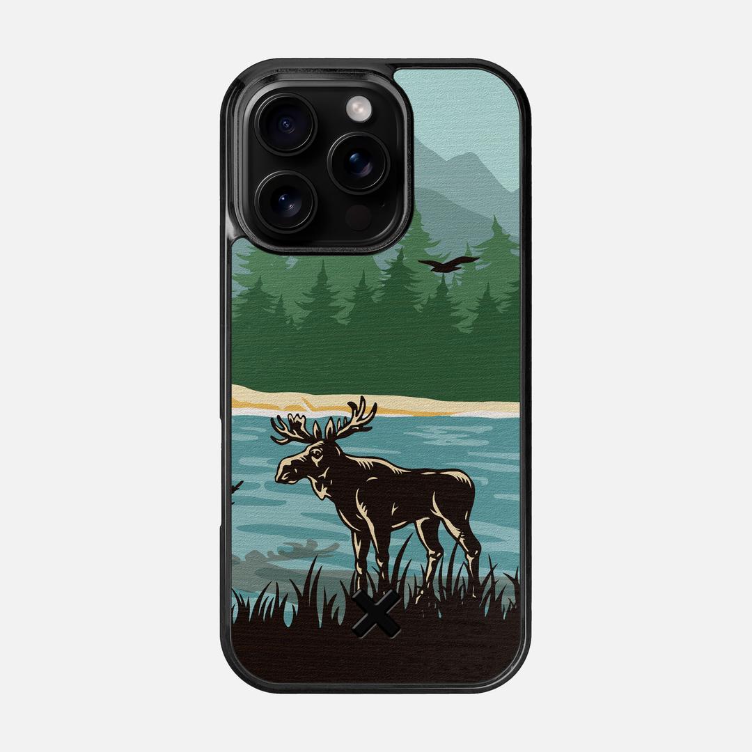 Moose Tracks Case for the Apple iPhone 16 Pro featuring a UV Printed Wenge Wood backer with the Keyway X Mark#Phone Model_iPhone 16 Pro