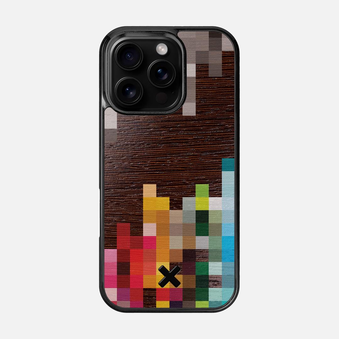 Pixelation Case for the Apple iPhone 16 Pro featuring a UV Printed Wenge Wood backer with the Keyway X Mark#Phone Model_iPhone 16 Pro