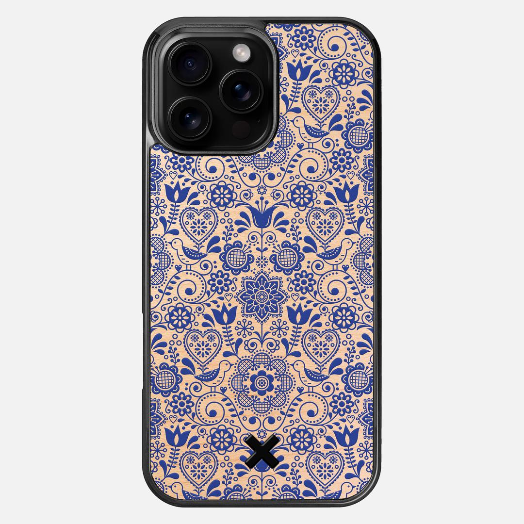 Bloom Case for the Apple iPhone 16 Pro Max featuring a UV Printed Maple Wood backer with the Keyway X Mark#Phone Model_iPhone 16 Pro Max