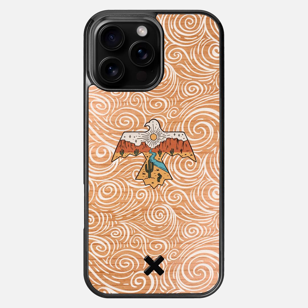 Eagle Case for the Apple iPhone 16 Pro Max featuring a UV Printed Cherry Wood backer with the Keyway X Mark#Phone Model_iPhone 16 Pro Max