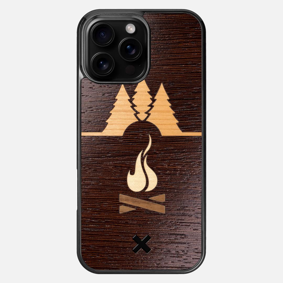 Nomad Case for the Apple iPhone 16 Pro Max featuring a Wenge, Cherry, Maple, and Walnut Wood backer with the Keyway X Mark#Phone Model_iPhone 16 Pro Max