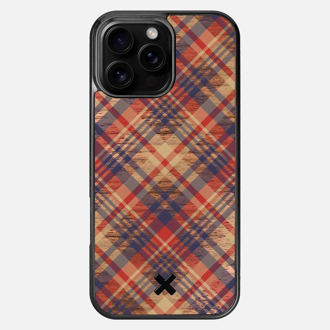 Tartan Case for the Apple iPhone 16 Pro Max featuring a UV Printed Walnut Wood backer with the Keyway X Mark#Phone Model_iPhone 16 Pro Max