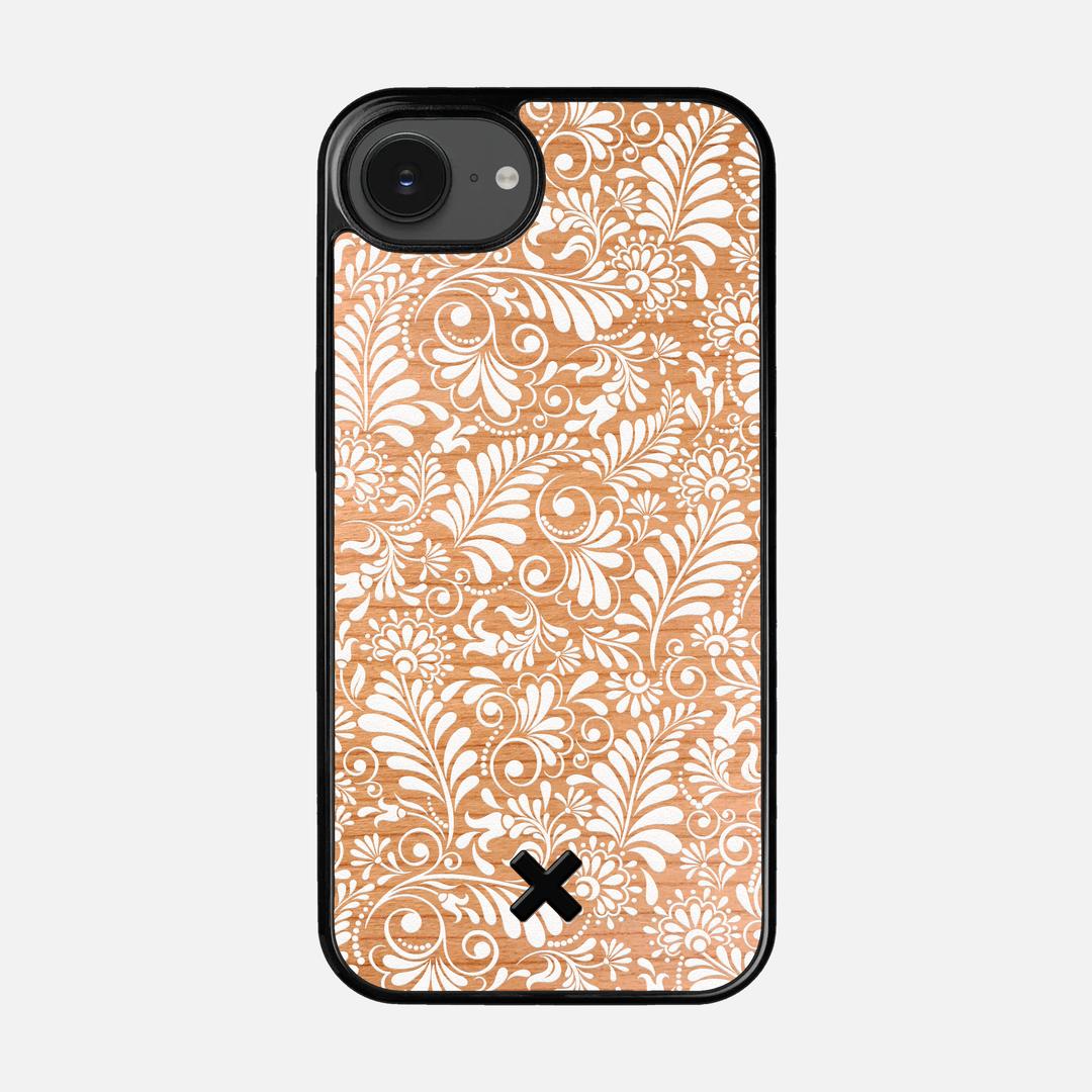 Botanica Case for the Apple iPhone 16e featuring a UV Printed Cherry Wood backer with the Keyway X Mark#Phone Model_iPhone 16e
