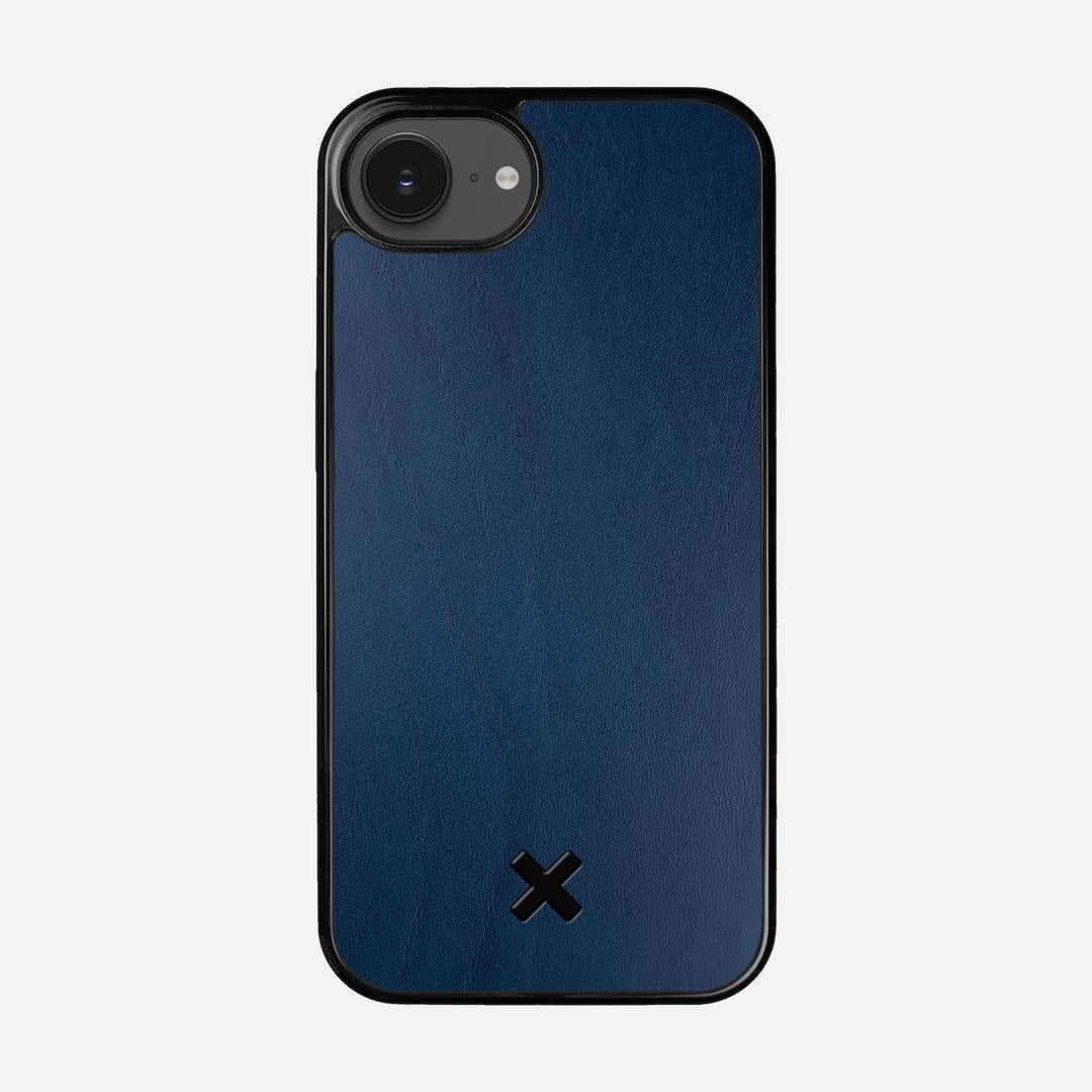 Midnight Leather Case for the Apple iPhone 16e featuring a Genuine Leather backer with the Keyway X Mark#Phone Model_iPhone 16e