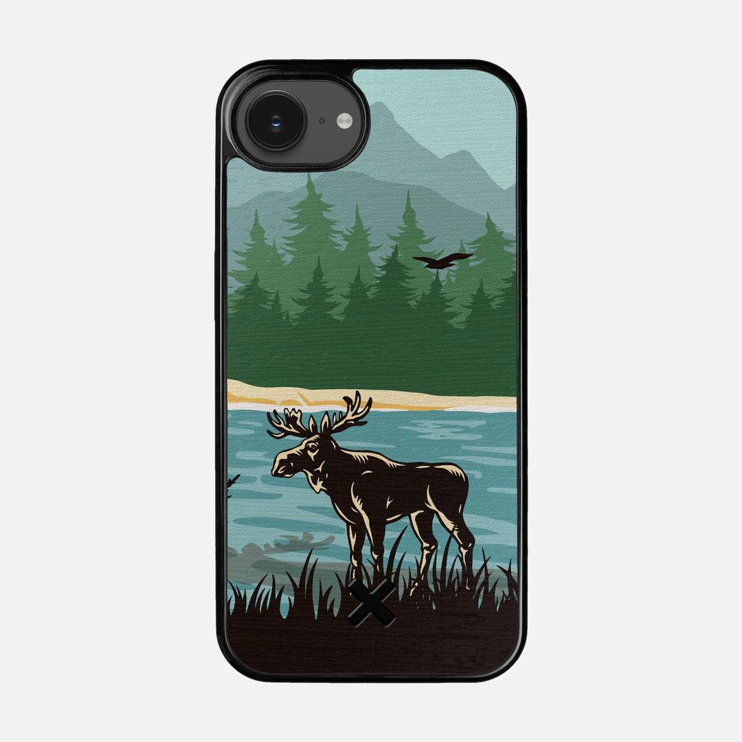 Moose Tracks Case for the Apple iPhone 16e featuring a UV Printed Wenge Wood backer with the Keyway X Mark#Phone Model_iPhone 16e