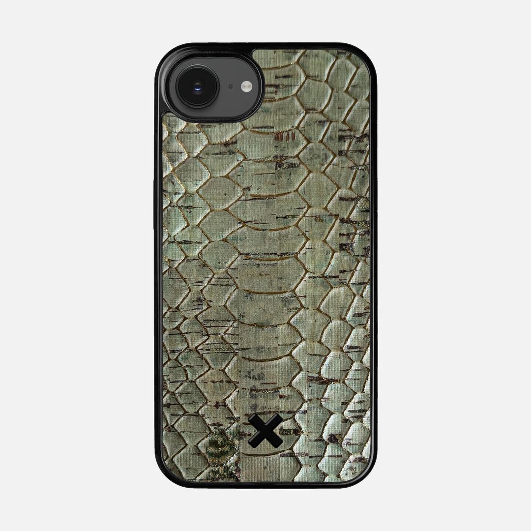 Python Cork Case for the Apple iPhone 16e featuring a Genuine Cork backer with the Keyway X Mark#Phone Model_iPhone 16e