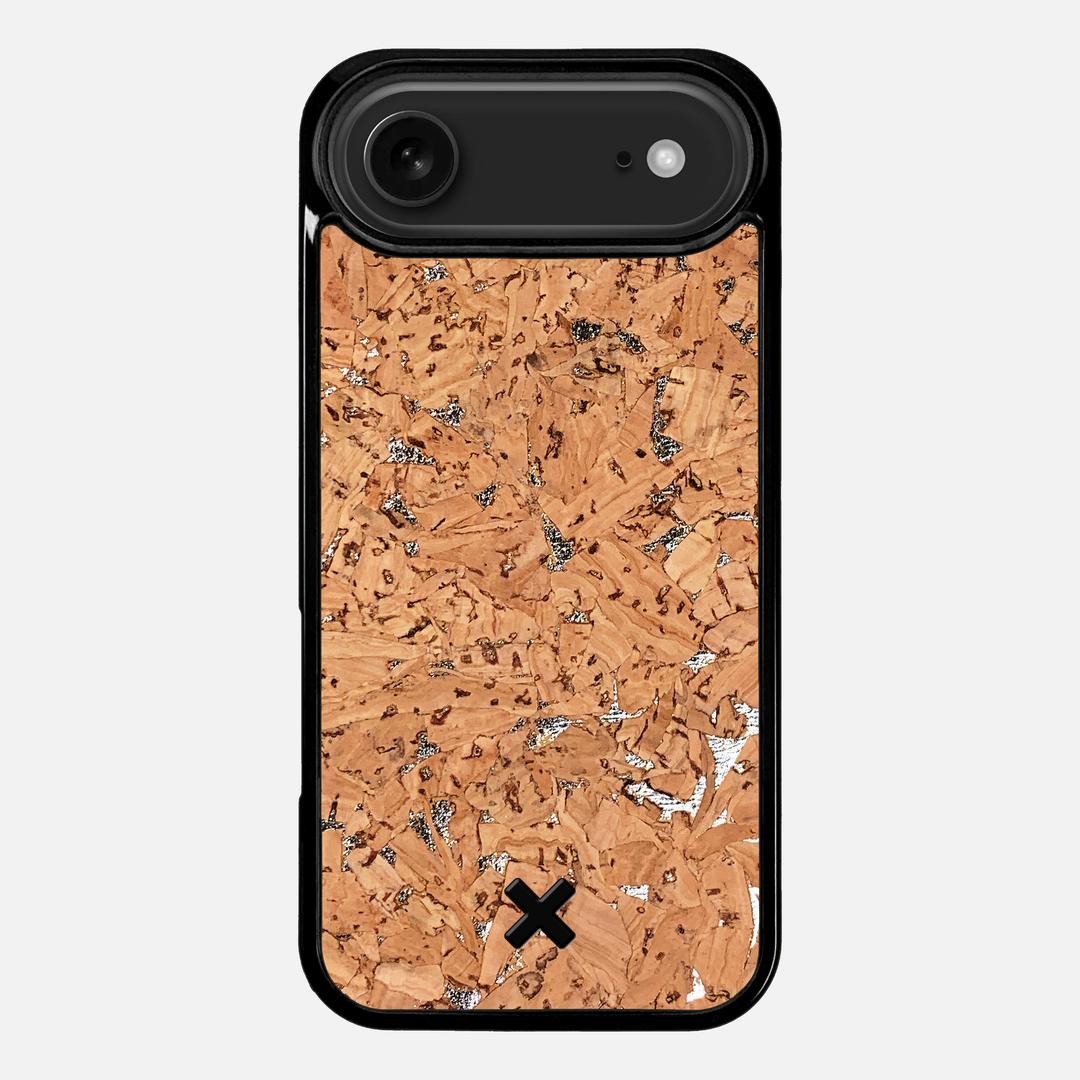 Silver Cork Case for the Apple iPhone 17 Air featuring a Genuine Cork backer with the Keyway X Mark#Phone Model_iPhone 17 Air