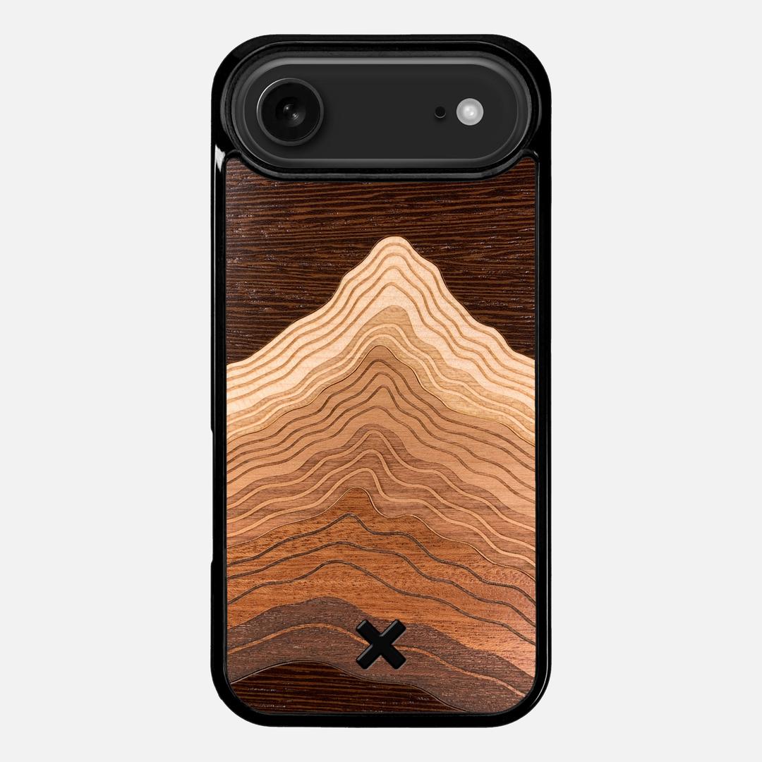Summit Case for the Apple iPhone 17 Air featuring a mountain of Wenge, Maple, Cherry, and Sapele Wood backer with the Keyway X Mark#Phone Model_iPhone 17 Air
