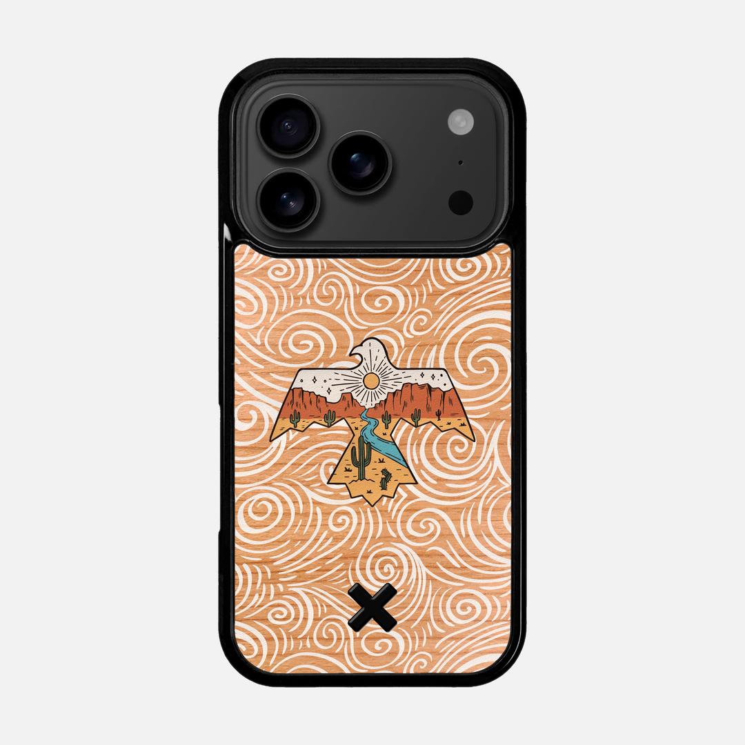 Eagle Case for the Apple iPhone 17 Pro featuring a UV Printed Cherry Wood backer with the Keyway X Mark#Phone Model_iPhone 17 Pro