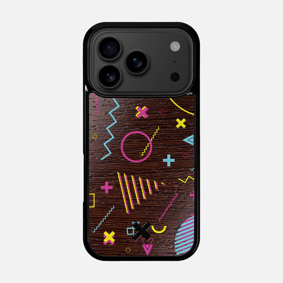 Neon Case for the Apple iPhone 17 Pro featuring a UV Printed Wenge Wood backer with the Keyway X Mark#Phone Model_iPhone 17 Pro