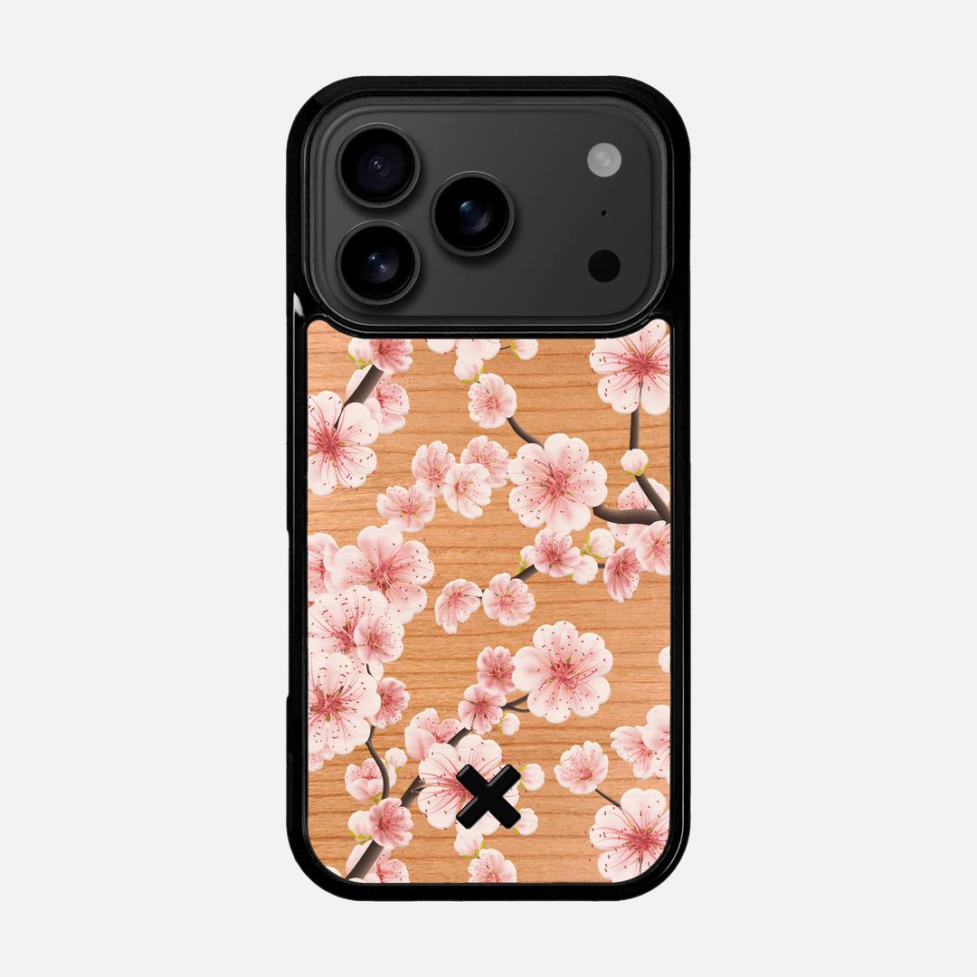 Sakura Case for the Apple iPhone 17 Pro featuring a UV Printed Cherry Wood backer with the Keyway X Mark#Phone Model_iPhone 17 Pro