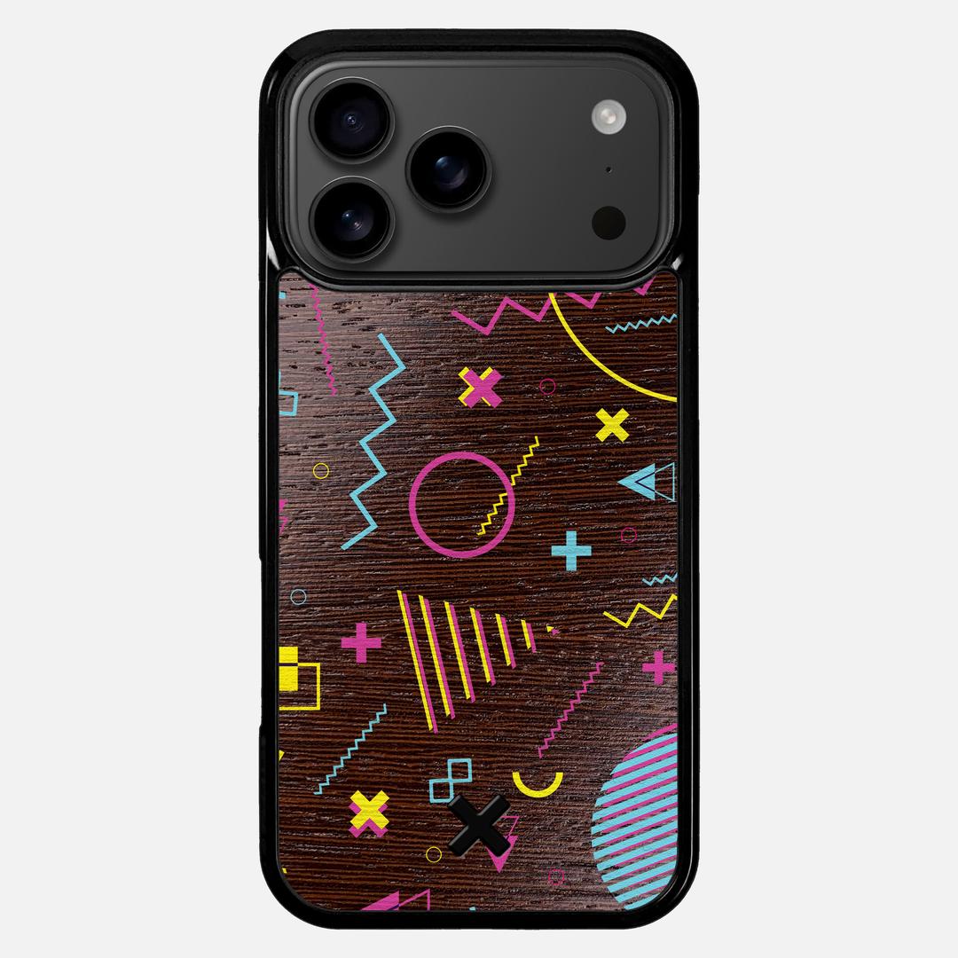 Neon Case for the Apple iPhone 17 Pro Max featuring a UV Printed Wenge Wood backer with the Keyway X Mark#Phone Model_iPhone 17 Pro Max