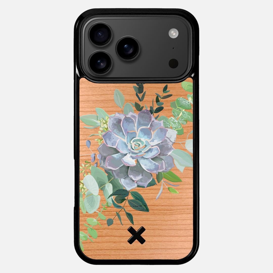 Pollux Case for the Apple iPhone 17 Pro Max featuring a UV Printed Cherry Wood backer with the Keyway X Mark#Phone Model_iPhone 17 Pro Max