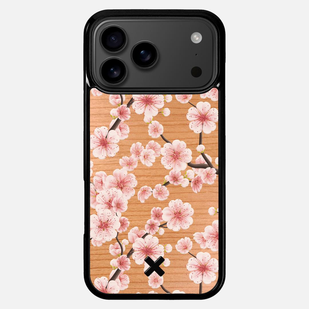 Sakura Case for the Apple iPhone 17 Pro Max featuring a UV Printed Cherry Wood backer with the Keyway X Mark#Phone Model_iPhone 17 Pro Max