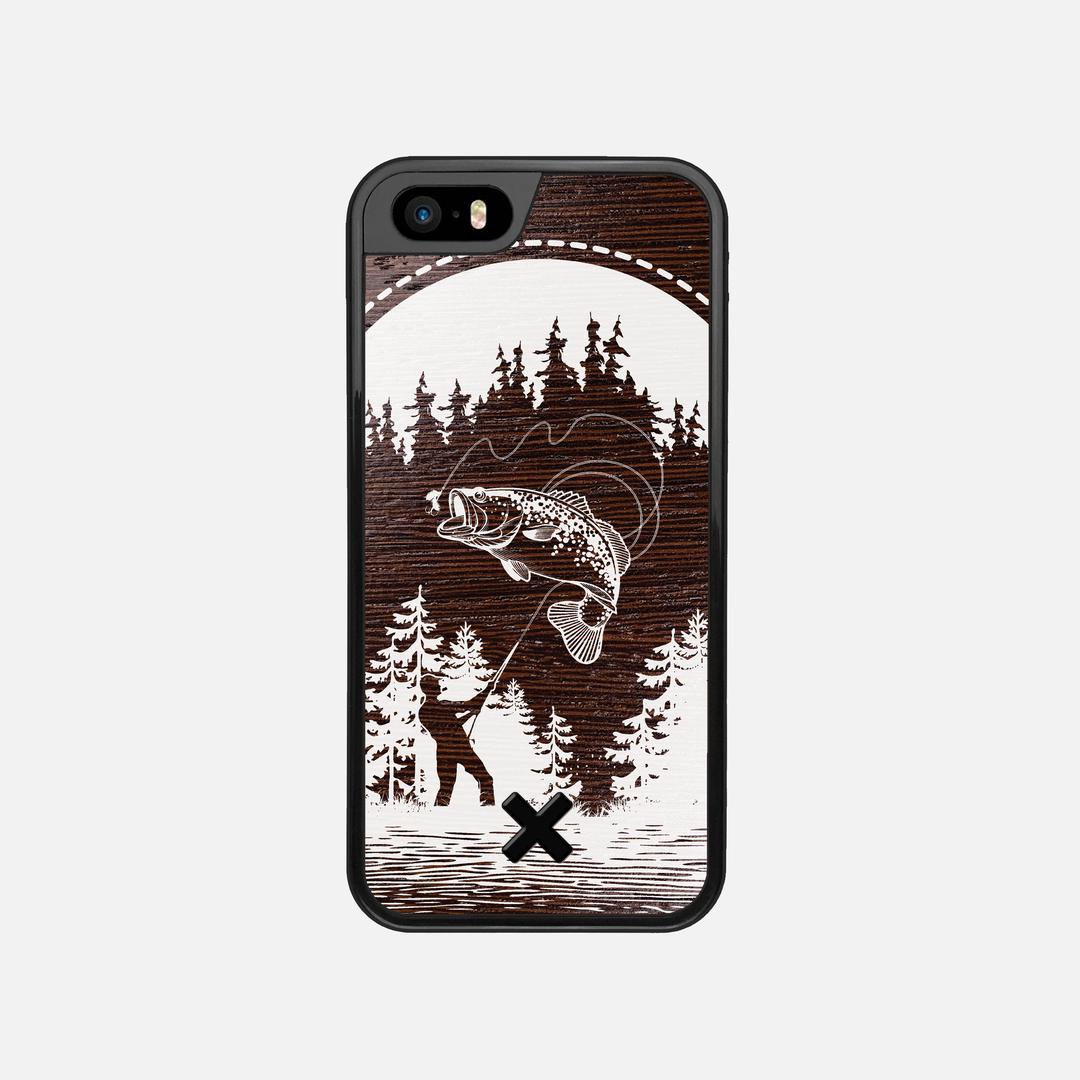 Angler Case for the Apple iPhone 5S featuring a UV Print and Wenge Wood backer with the Keyway X Mark#Phone Model_iPhone 5S