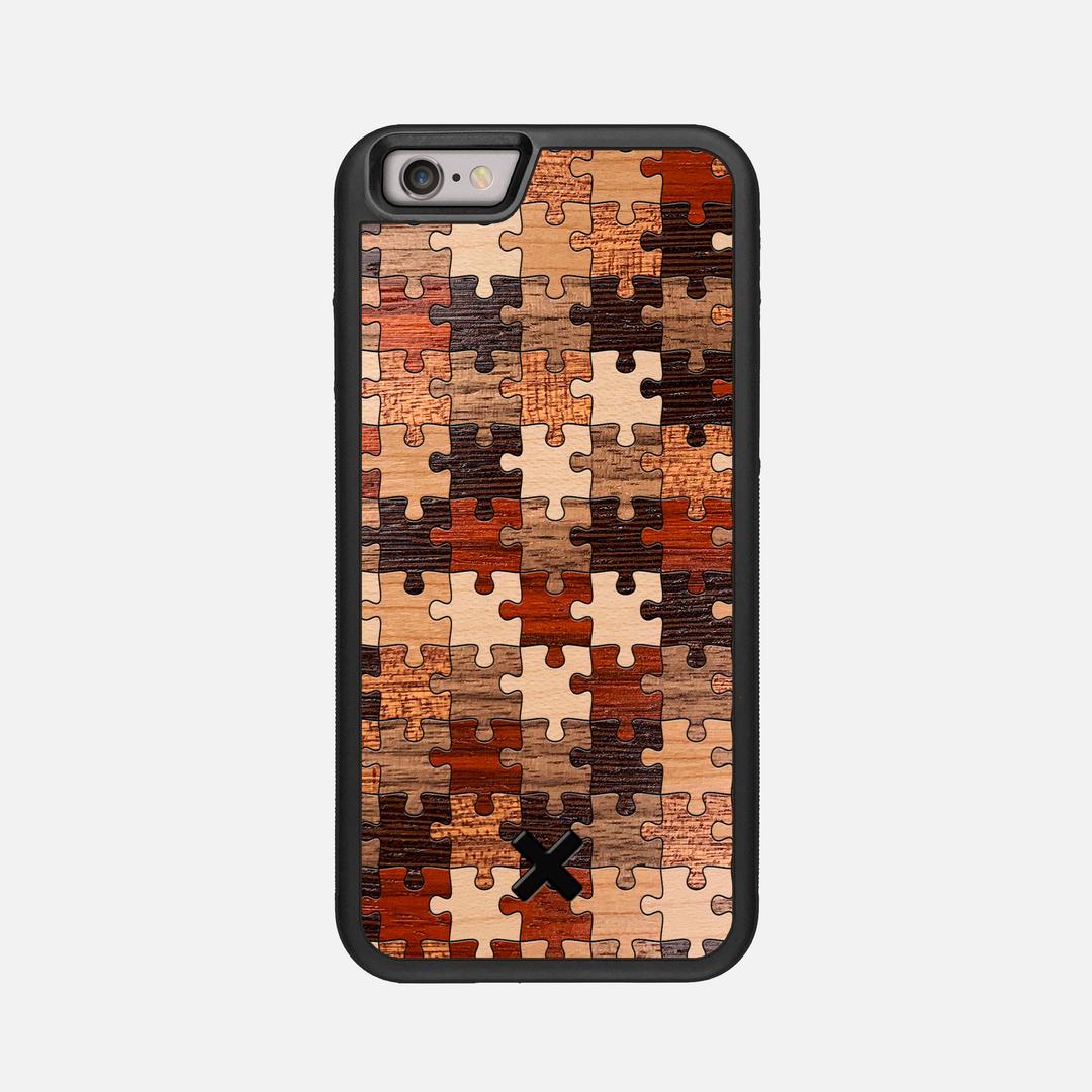 Puzzle Case for the Apple iPhone 6S featuring a Wenge, Maple, Cherry, Sapele, Padauk, and Walnut Wood backer with the Keyway X Mark#Phone Model_iPhone 6S