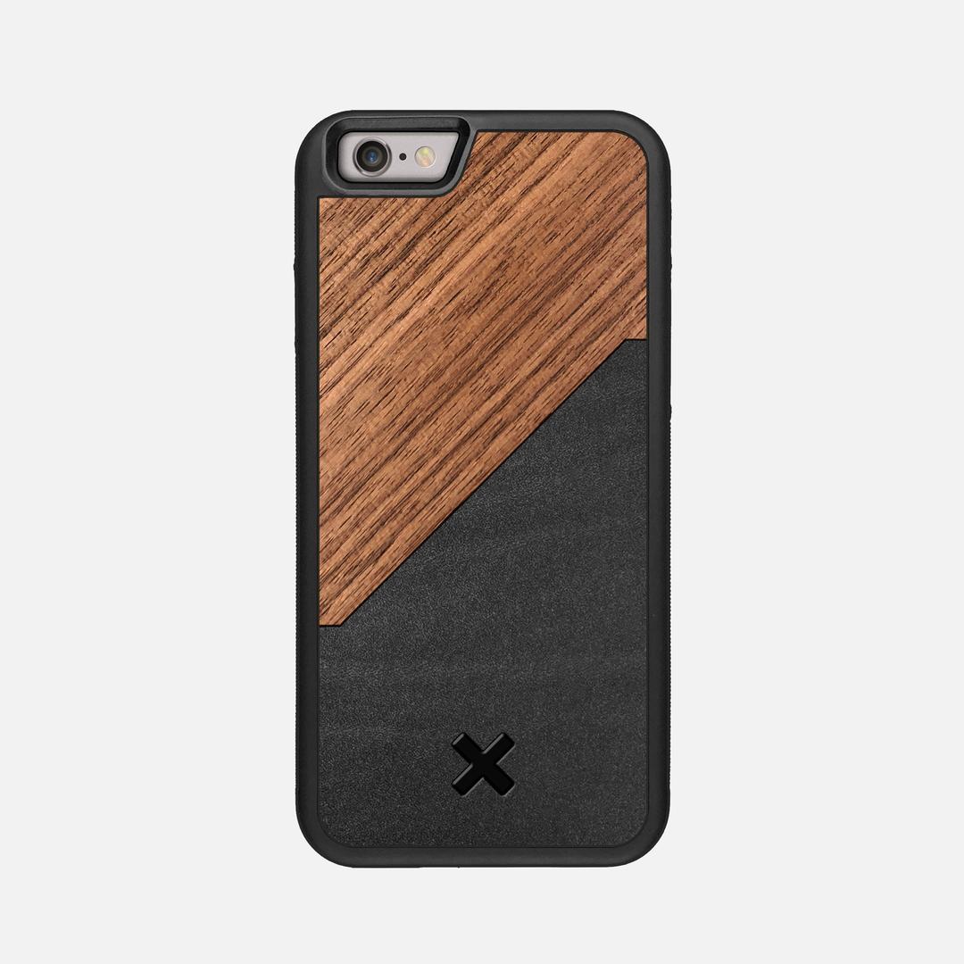 Walnut Rift Case for the Apple iPhone 6S featuring a Genuine Leather and Walnut Wood backer with the Keyway X Mark#Phone Model_iPhone 6S