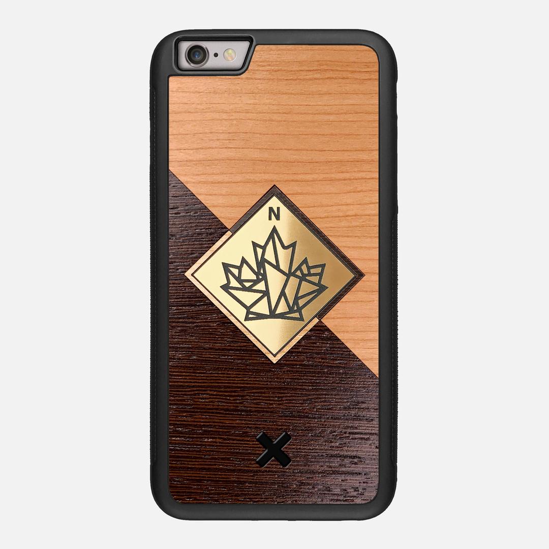 True North Case for the Apple iPhone 6S Plus featuring an Engraved Gold, Cherry, and Wenge Wood backer with the Keyway X Mark#Phone Model_iPhone 6S Plus