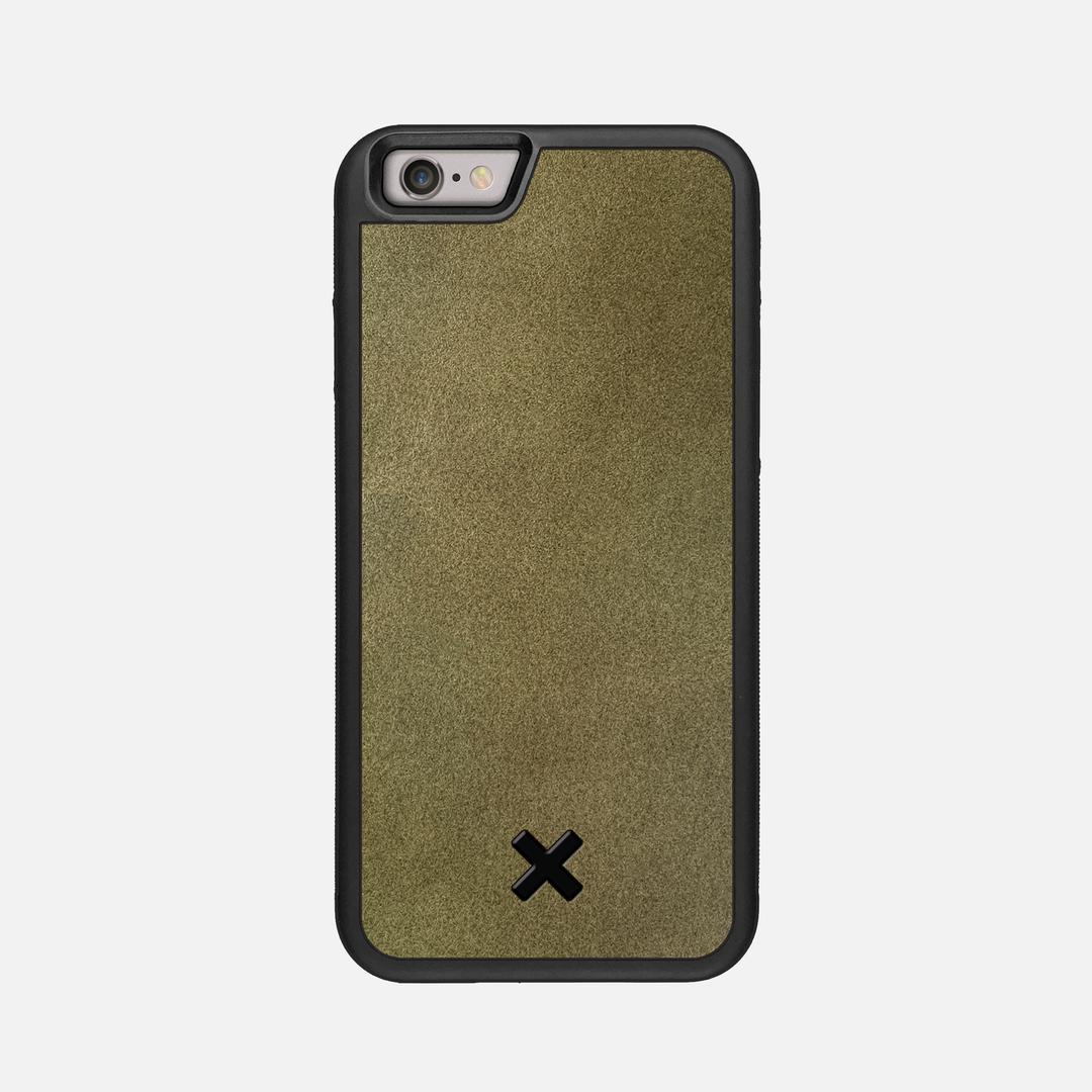 Olive Leather Case for the Apple iPhone 6 featuring a Genuine Leather backer with the Keyway X Mark#Phone Model_iPhone 6