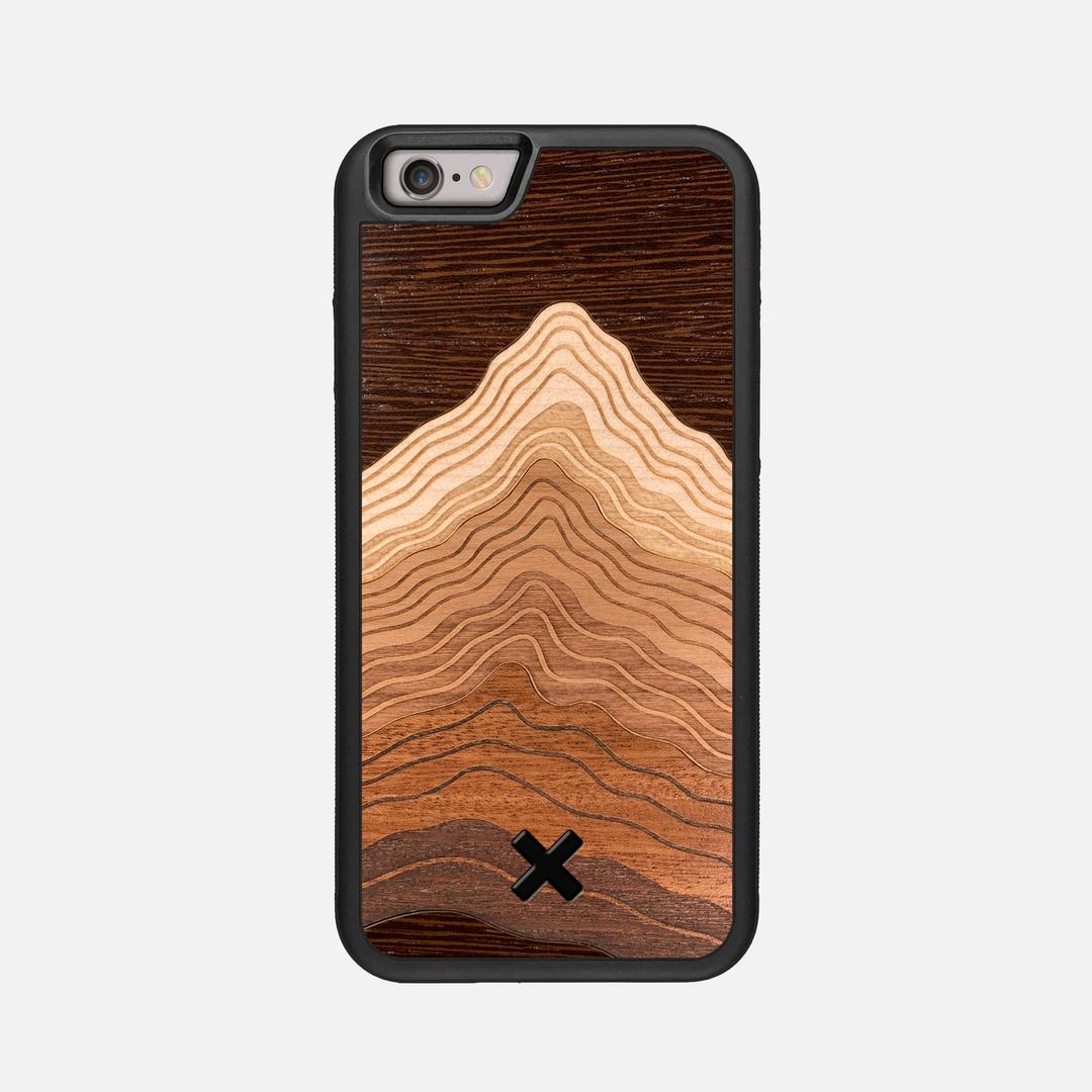 Summit Case for the Apple iPhone 6 featuring a mountain of Wenge, Maple, Cherry, and Sapele Wood backer with the Keyway X Mark#Phone Model_iPhone 6