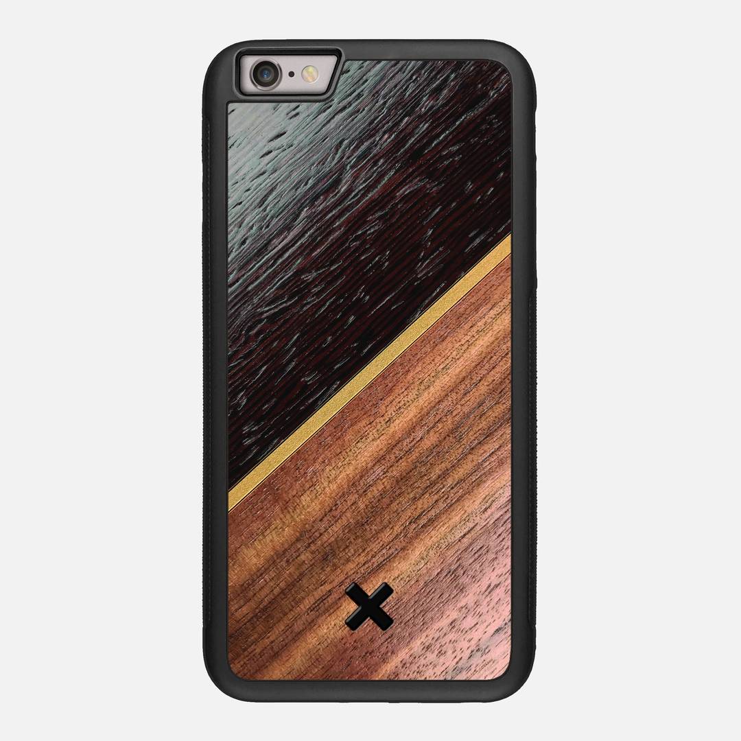 Alium Case for the Apple iPhone 6 Plus featuring a Wenge, Gold, and Walnut Wood backer with the Keyway X Mark#Phone Model_iPhone 6 Plus